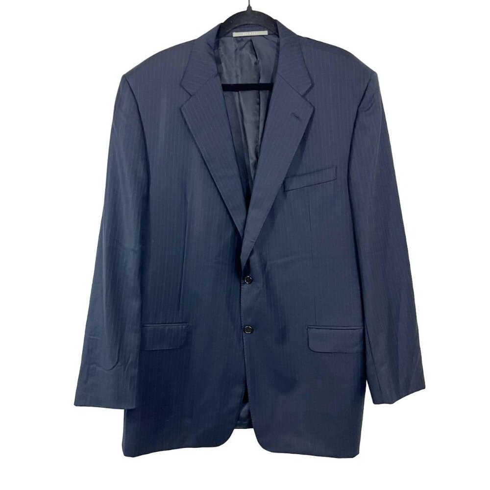 Hickey Freeman Loro Piana Super 130s Wool Blazer Sport Coat Navy Size 46 Long
